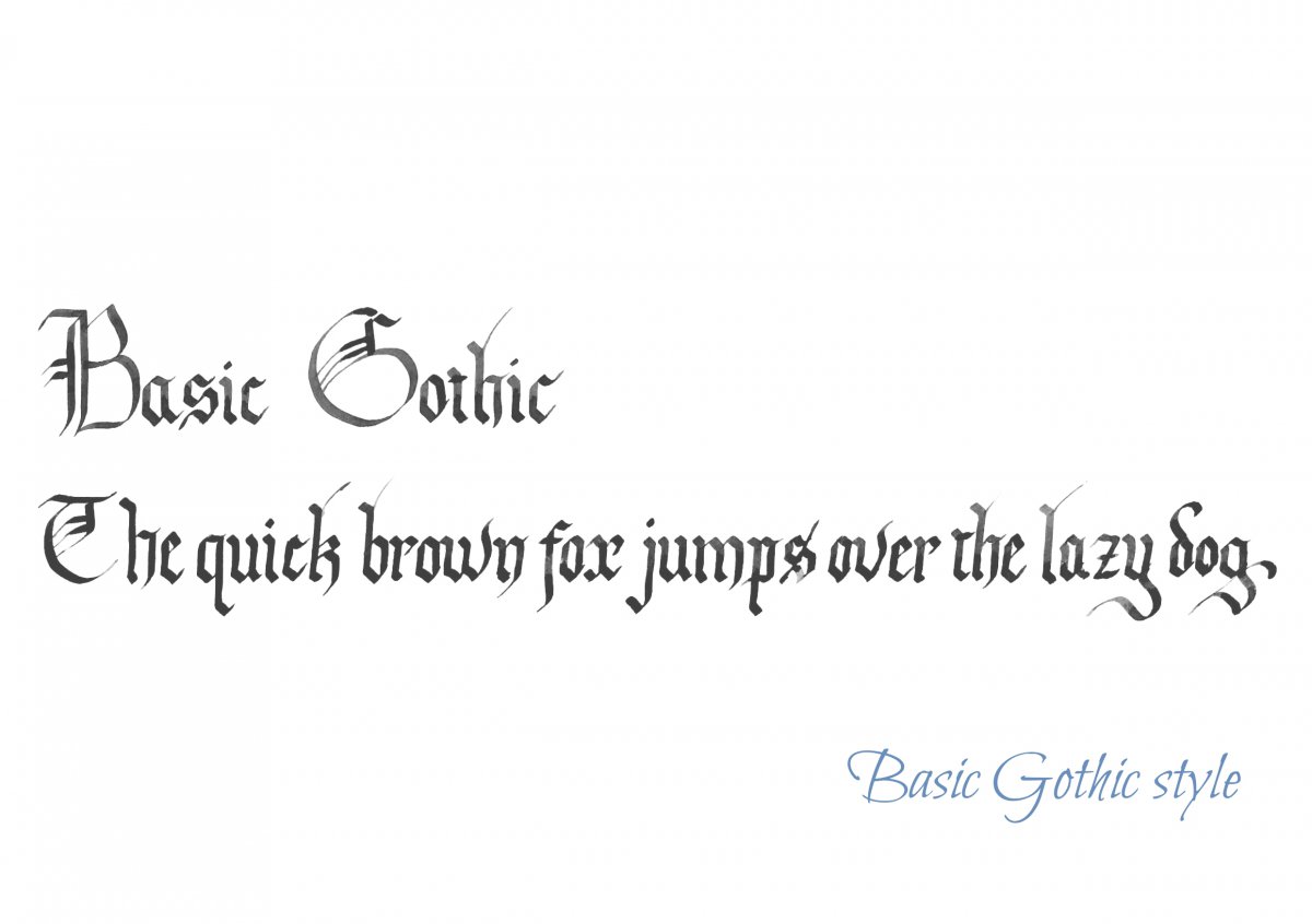 Jane's Basic Gothic calligraphy style