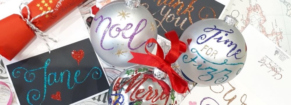 Baubles and brush calligraphy